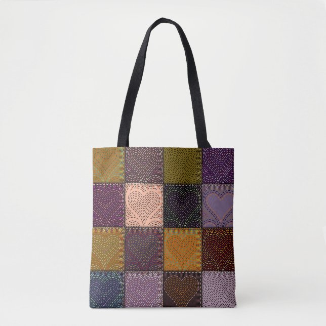 Seamless background pattern. The Patchwork with em Tote Bag (Front)