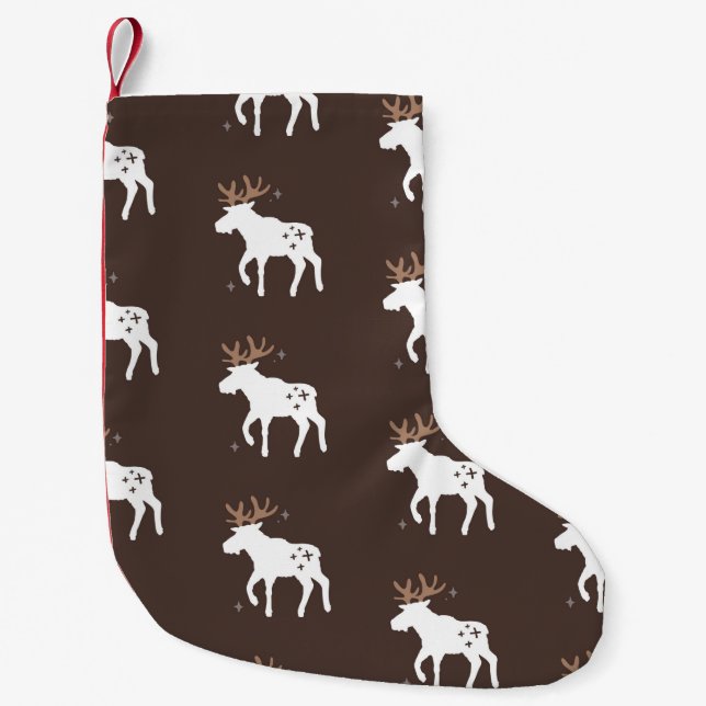 Seamless background patterns in Scandinavian style Small Christmas Stocking (Front)