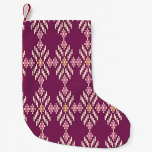 Seamless background southeast Asian retro aborigin Small Christmas Stocking