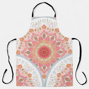 Seamless background with a round ornament. Orienta Apron