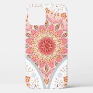 Seamless background with a round ornament. Orienta iPhone 12 Case