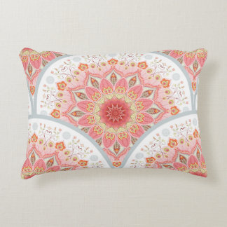Seamless background with a round ornament. Orienta Decorative Cushion
