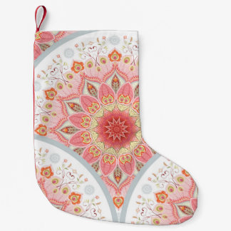 Seamless background with a round ornament. Orienta Small Christmas Stocking