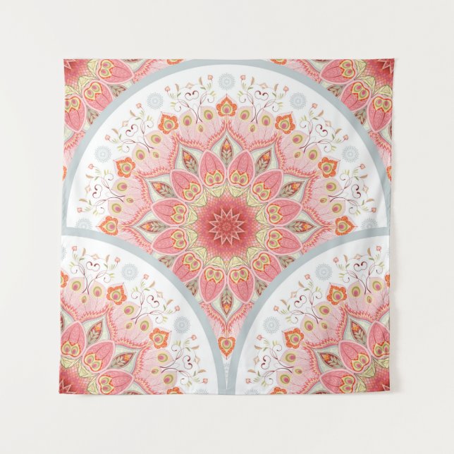 Seamless background with a round ornament. Orienta Tapestry (Front)