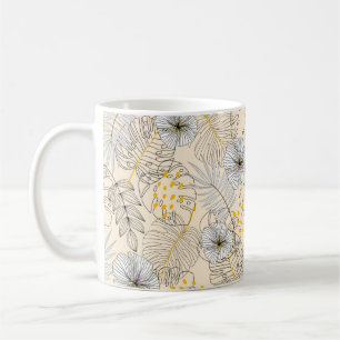 Seamless background with plants,leaves and flowers coffee mug