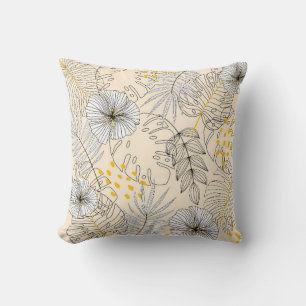 Seamless background with plants,leaves and flowers cushion