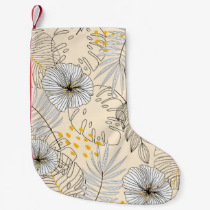 Seamless background with plants,leaves and flowers small christmas stocking