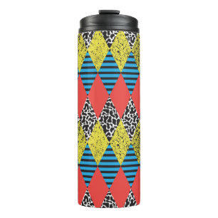 Seamless background with rhombus thermal tumbler