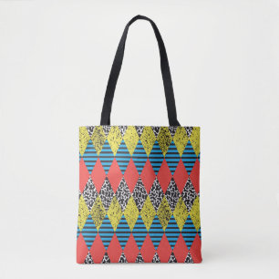 Seamless background with rhombus tote bag