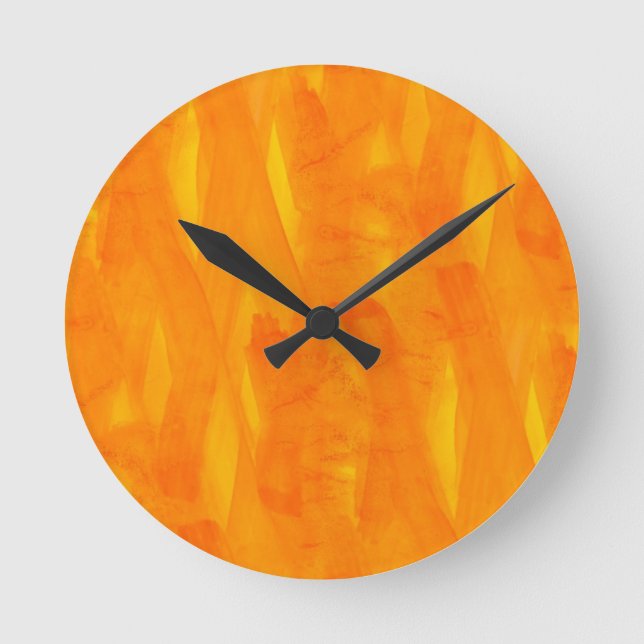 Seamless Background Yellow Abstract Watercolor Round Clock (Front)