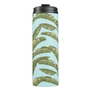 Seamless banana leaves. Vintage tropical pattern b Thermal Tumbler