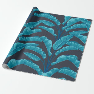 Seamless banana leaves. Vintage tropical pattern b Wrapping Paper