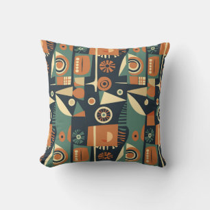 Seamless Bauhaus pattern, Vector background in sha Cushion