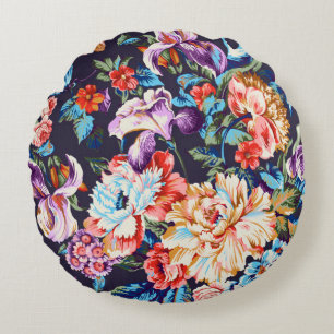 Seamless beautiful abstract colorful watercolor di round cushion