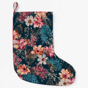 Seamless beautiful abstract watercolor colorful fl small christmas stocking