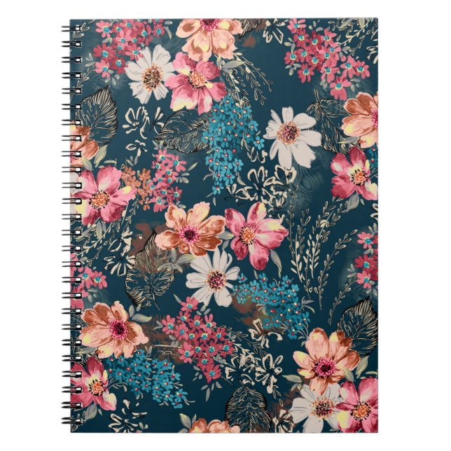 Seamless beautiful abstract watercolor colourful f notebook (Front)