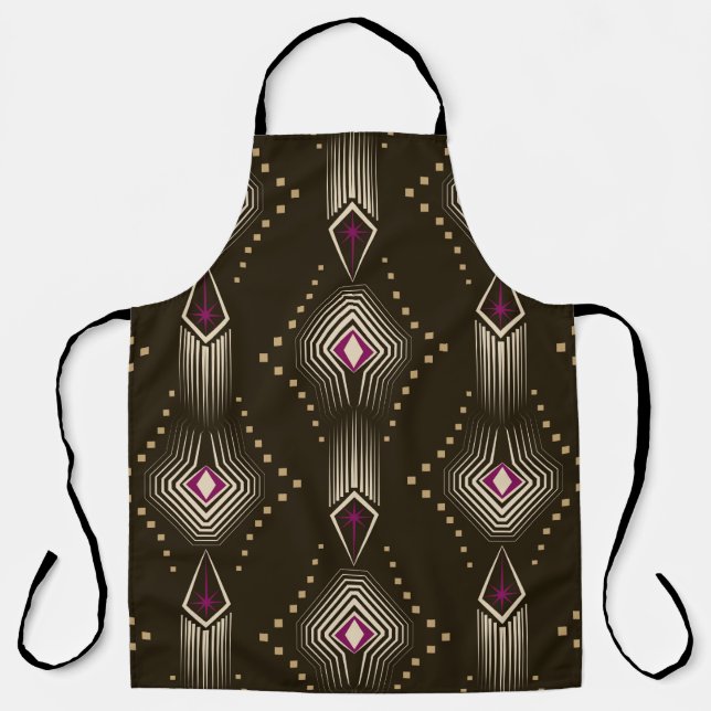 Seamless beautiful antique art deco pattern orname apron (Front)