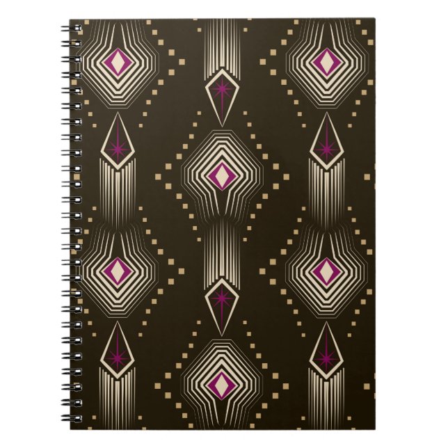 Seamless beautiful antique art deco pattern orname notebook (Front)