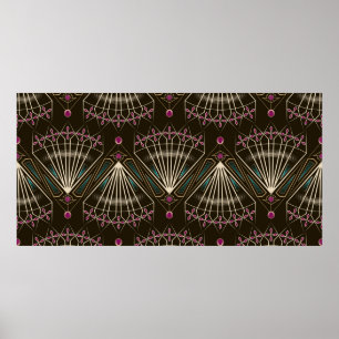 Seamless beautiful antique art deco pattern orname poster