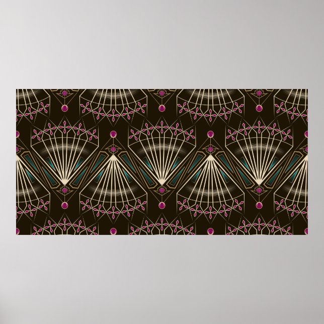 Seamless beautiful antique art deco pattern orname poster (Front)