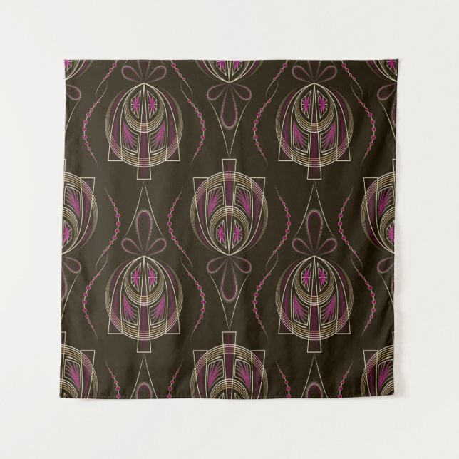 Seamless beautiful antique art deco pattern orname tapestry (Front)