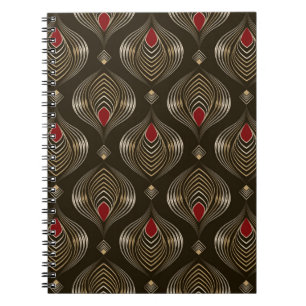Seamless beautiful antique bronze pattern vintage notebook