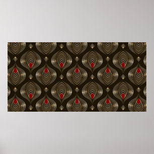 Seamless beautiful antique bronze pattern vintage poster