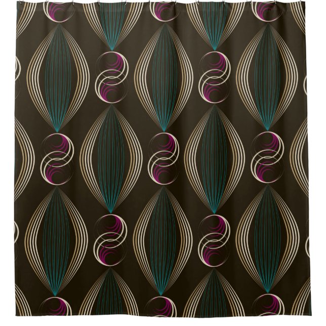 Seamless beautiful art deco pattern ornament. Geom Shower Curtain (Front)