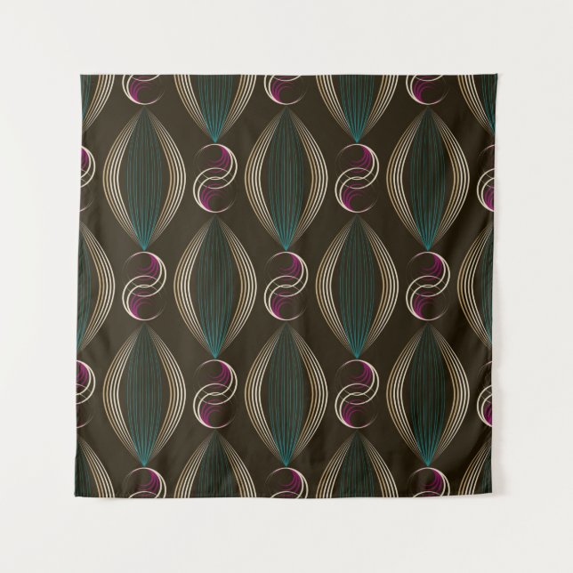 Seamless beautiful art deco pattern ornament. Geom Tapestry (Front)