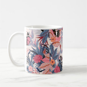 seamless beautiful artistic bright tropical patter coffee mug