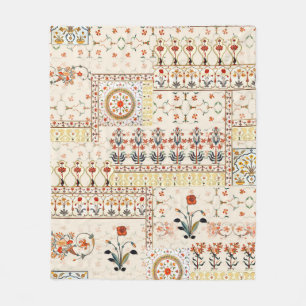 Seamless beautiful mughal floral with ethnic paisl fleece blanket