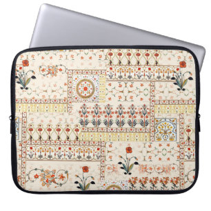 Seamless beautiful mughal floral with ethnic paisl laptop sleeve