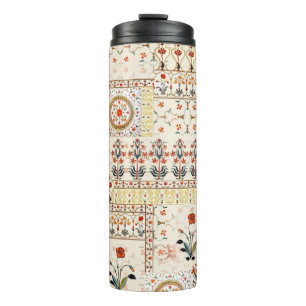 Seamless beautiful mughal floral with ethnic paisl thermal tumbler