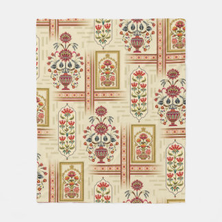 Seamless beautiful mughal flower motif with patter fleece blanket