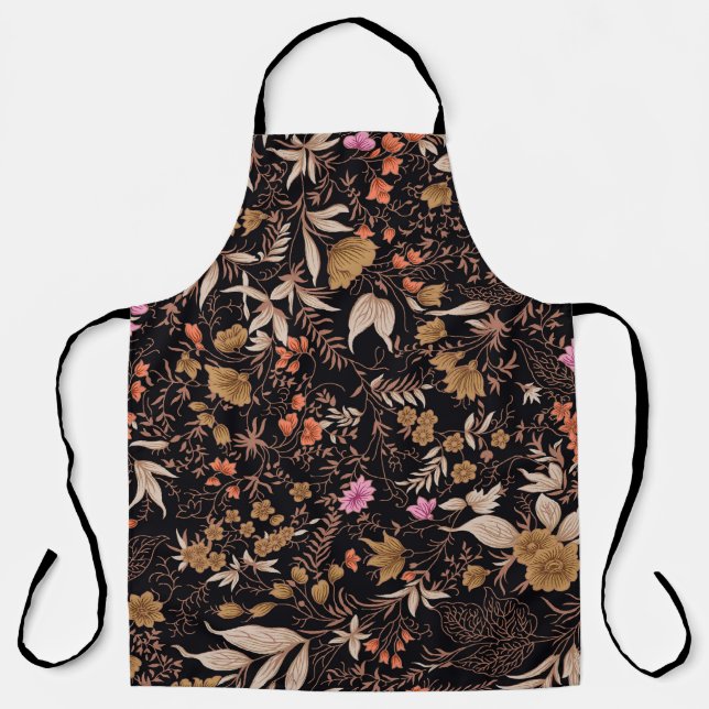 Seamless beautiful paisley floral pattern apron (Front)