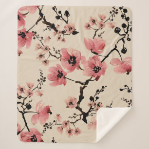 Seamless beautiful print of watercolor flowers. St Sherpa Blanket