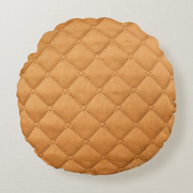 Seamless beige background of square shape, texture round cushion (Front)