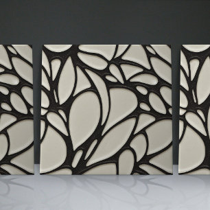 Seamless black and white organic patterns ceramic tile