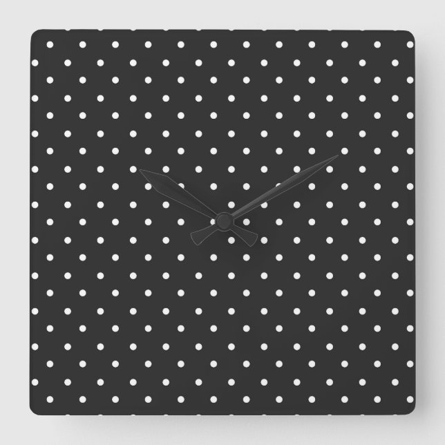 Seamless black and white polka dot pattern  square wall clock (Front)