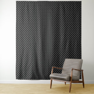 Seamless black and white polka dot pattern tapestry