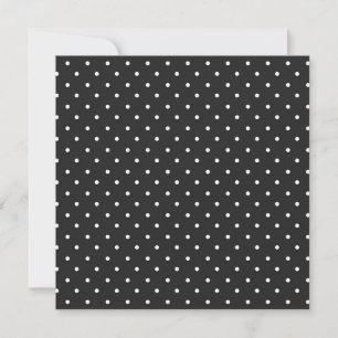 Seamless black and white polka dot pattern thank you card