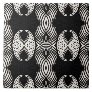 Seamless Black and White Repeating Pattern #10 Ceramic Tile