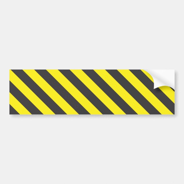 seamless black and yellow diagonals bumper sticker (Front)