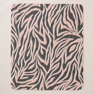 Seamless black outline zebra pattern. Stylish wild Sherpa Blanket
