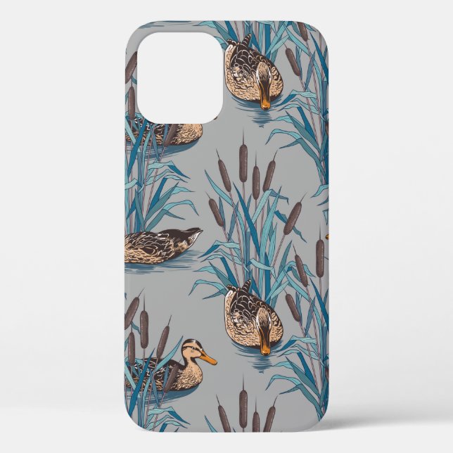seamless black tree with colourful flower pattern Case-Mate iPhone case (Back)