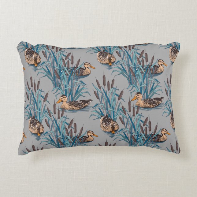 seamless black tree with colourful flower pattern decorative cushion (Front)