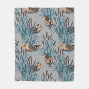 seamless black tree with colourful flower pattern fleece blanket