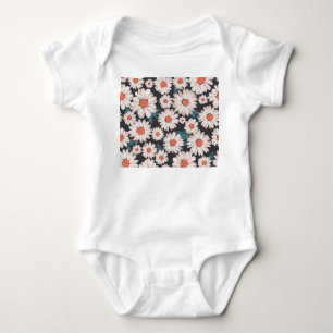 Seamless Blossom Daisy Flower Pattern Baby Bodysuit