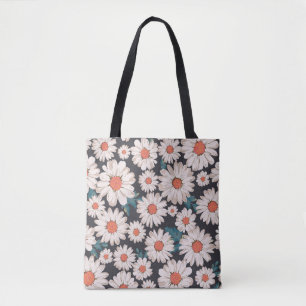 Seamless Blossom Daisy Flower Pattern Tote Bag