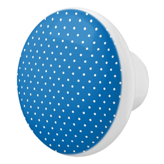 Seamless blue background polka dot pattern  ceramic knob (Right)